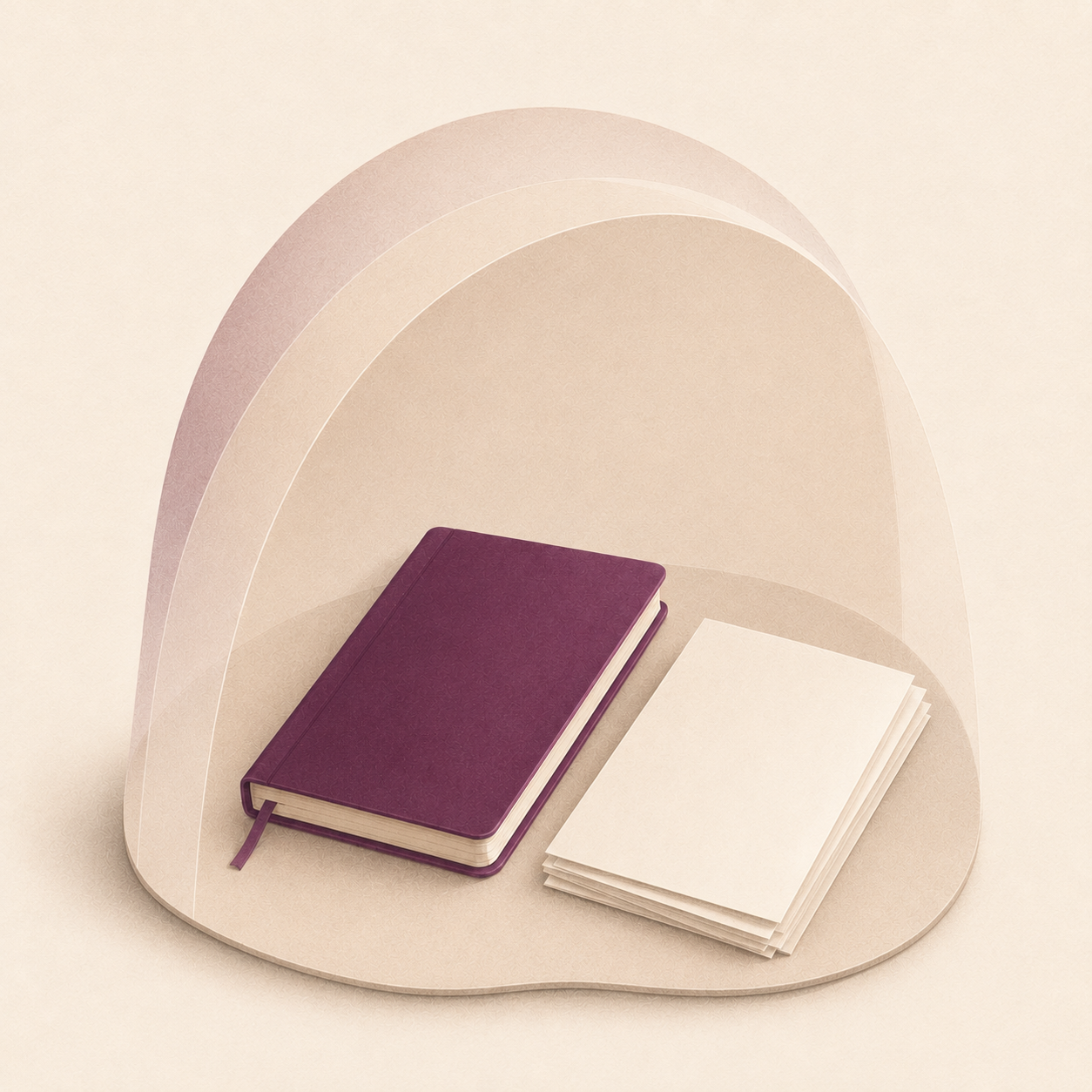 Private journal pages protected by a soft paper privacy layer
